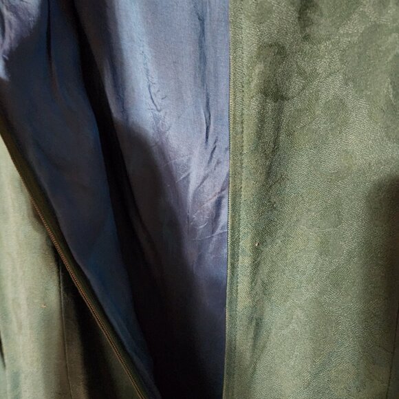 💚 VTG Karin Stevens Teal Skirt Suit Set Embroidered Shoulder Pads 💼 - Picture 7 of 8